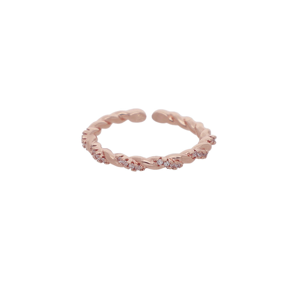 Rose Gold Open Leaf Design Ring