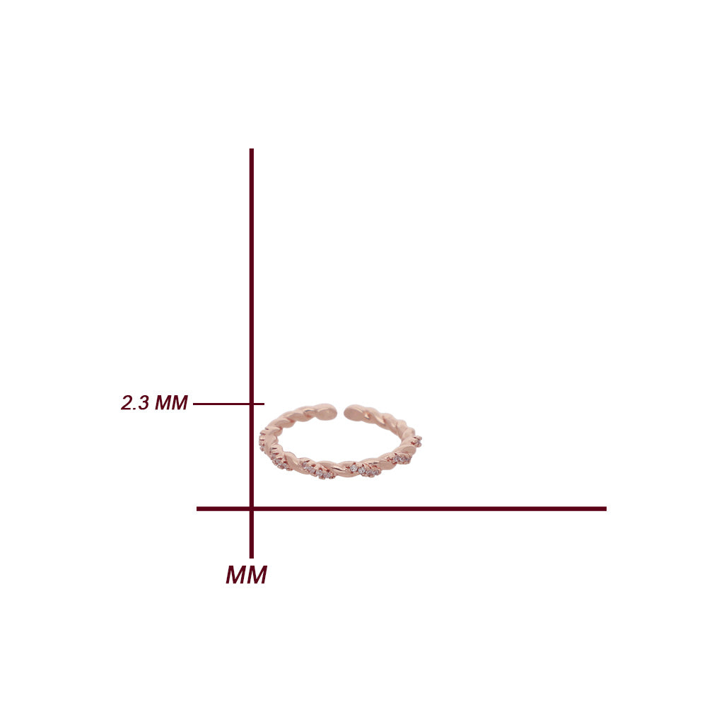 Rose Gold Open Leaf Design Ring