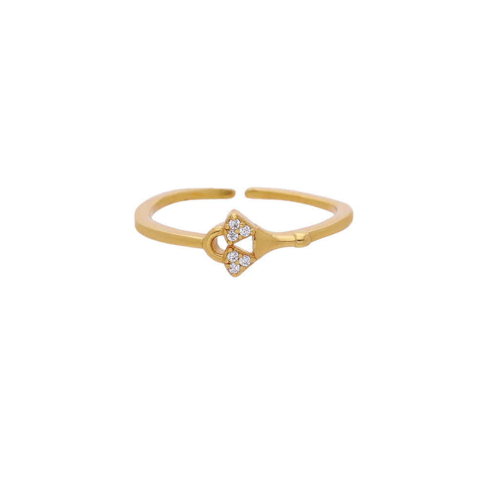 Gold Minimal Crystal Band Ring