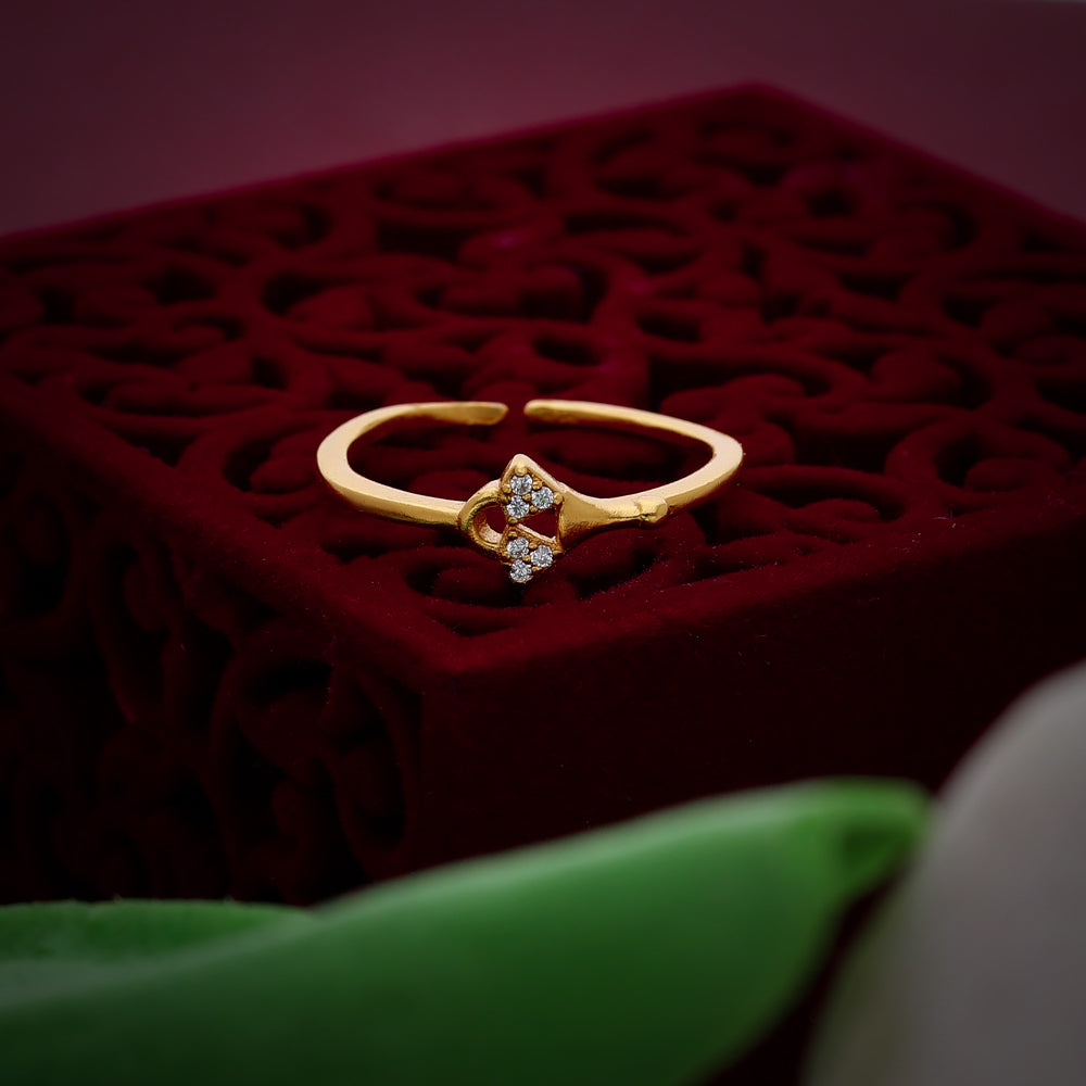 Gold Minimal Crystal Band Ring
