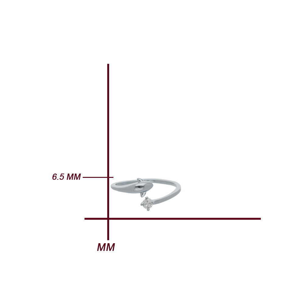 Silver Floral Band Design Ring