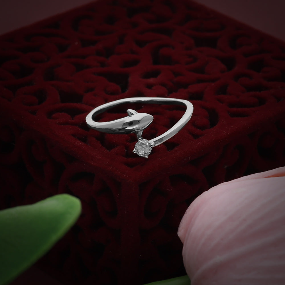 Silver Floral Band Design Ring