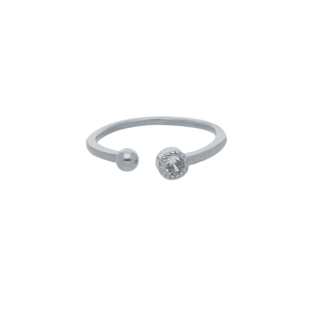 Silver Textured Band Design Ring