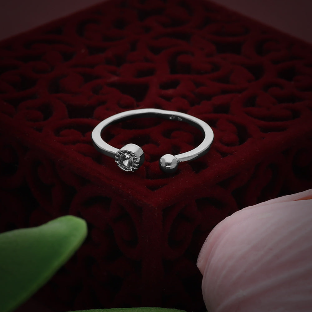 Silver Textured Band Design Ring