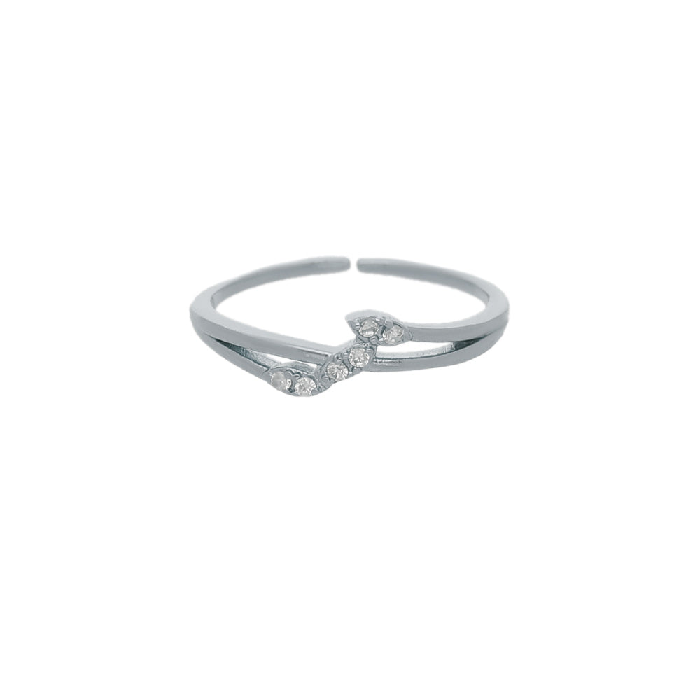 Silver Double Curve Design Ring