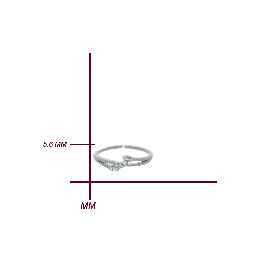 Silver Double Curve Design Ring