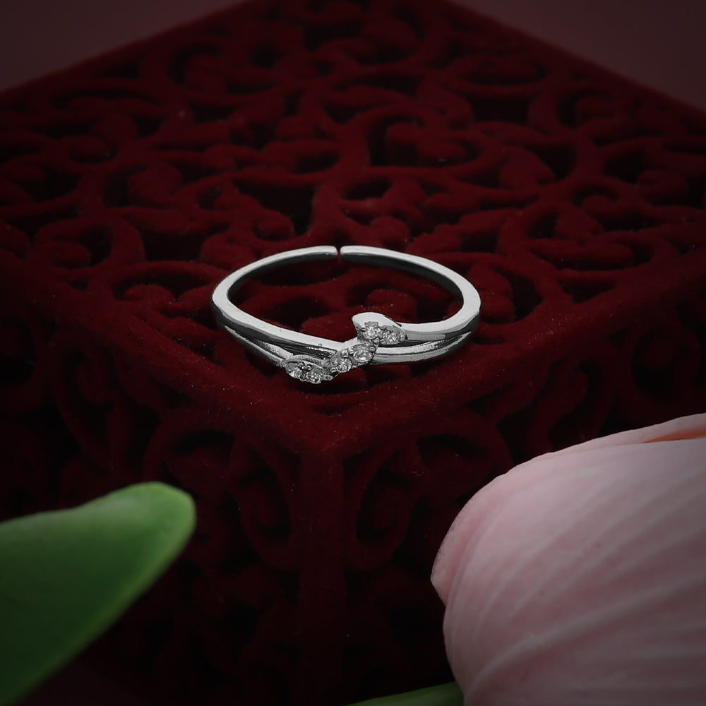 Silver Double Curve Design Ring