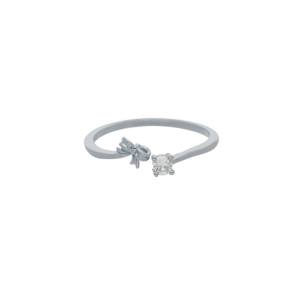 Silver Crystal Accent Design Ring
