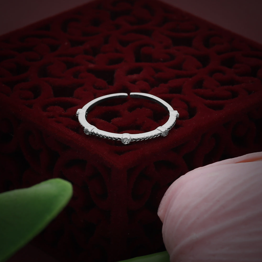 Silver Floral Open Design Ring