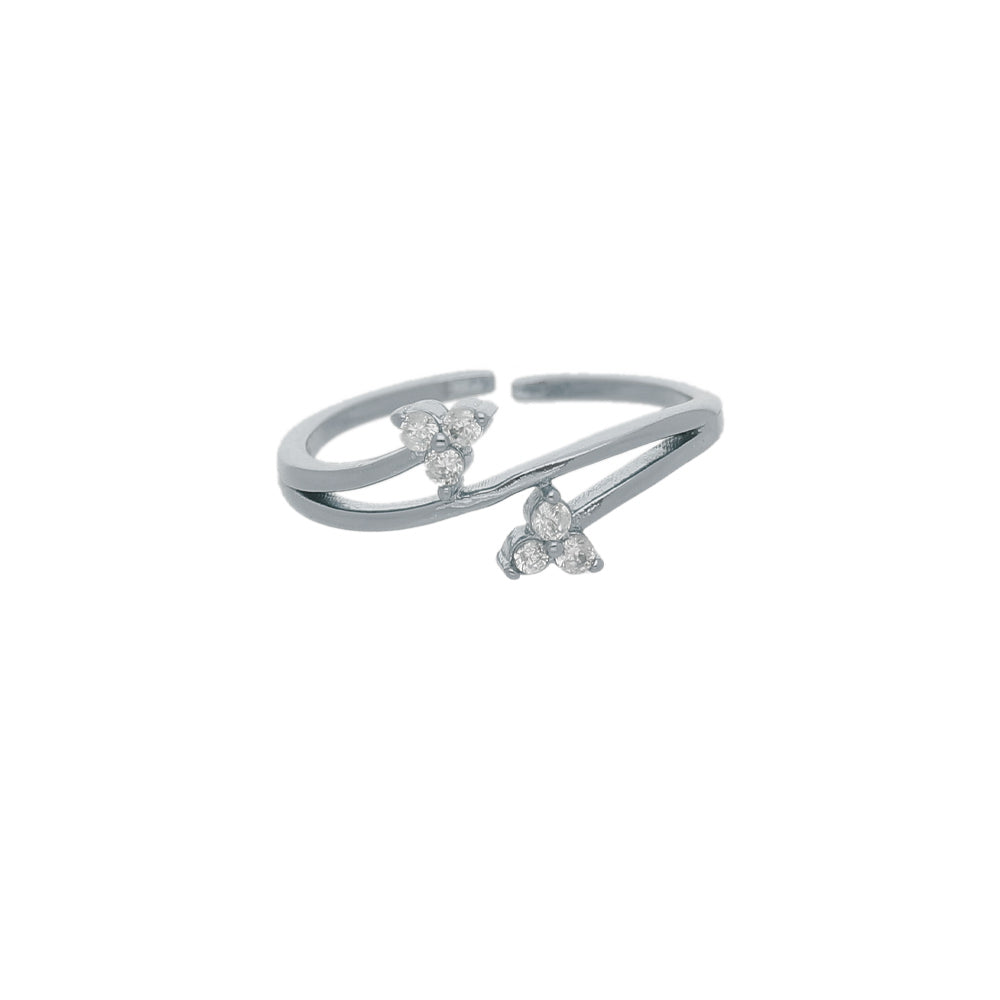 Silver Open Bow Design Ring
