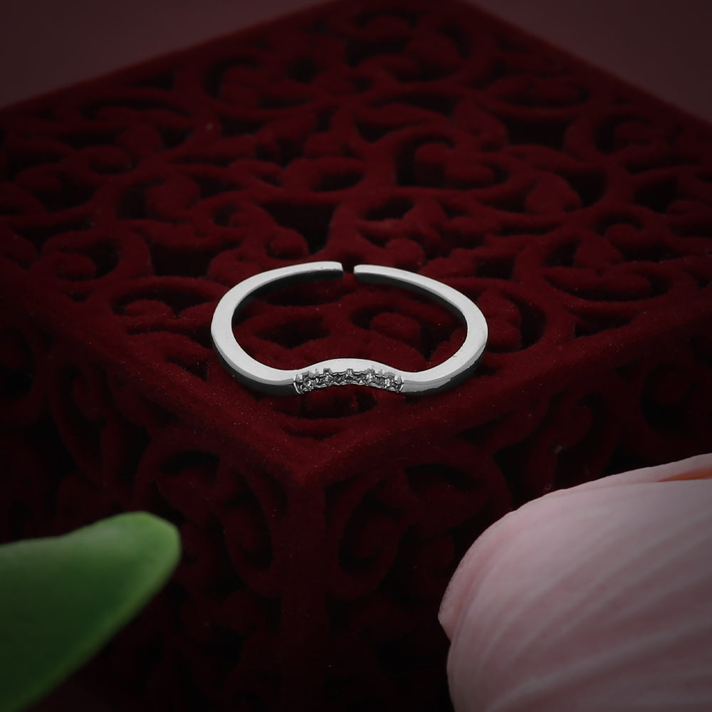 Silver Floral Cluster Design Ring