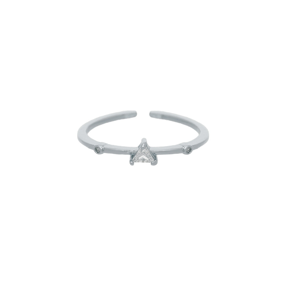 Silver Crystal Band Design Ring