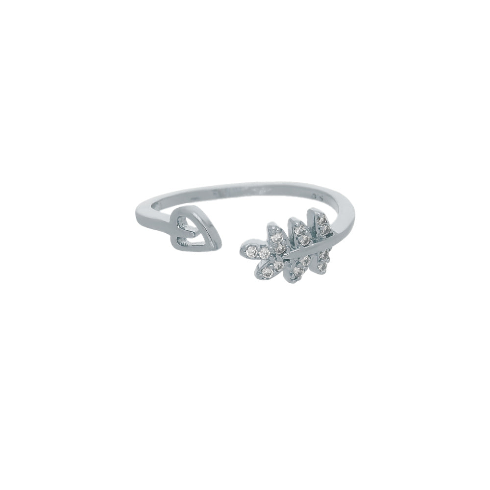 Silver Leaf Open Design Ring