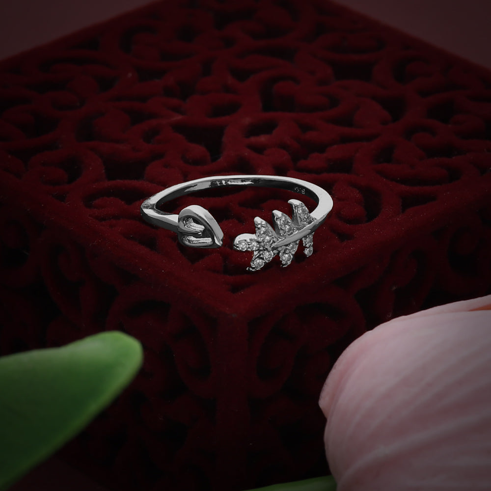 Silver Leaf Open Design Ring