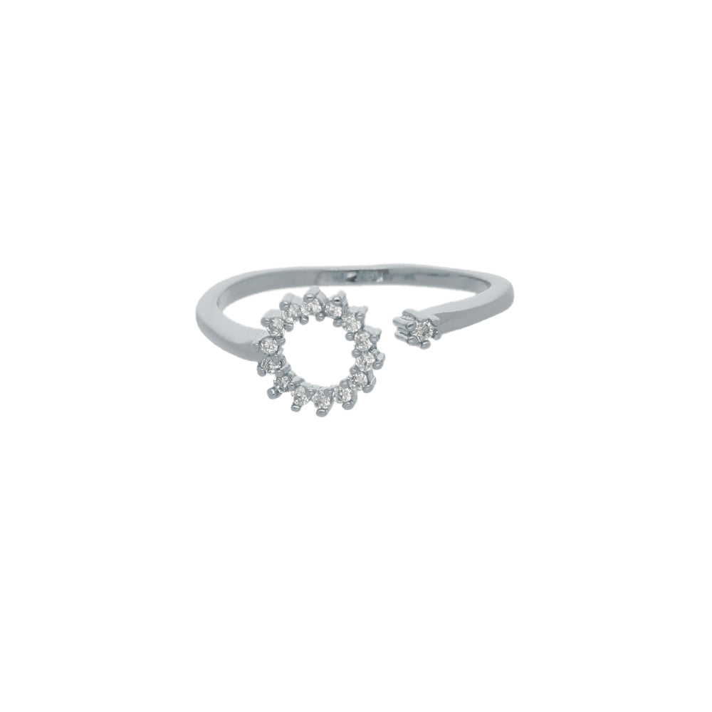 Silver Wave Band Design Ring