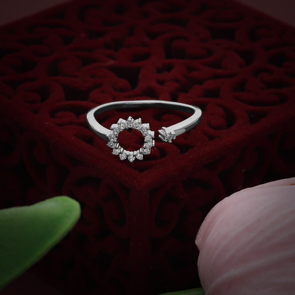 Silver Wave Band Design Ring