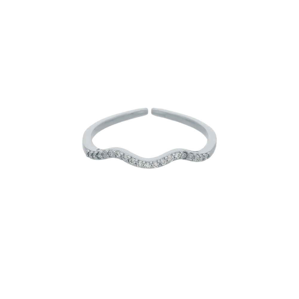 Silver Double Band Design Ring