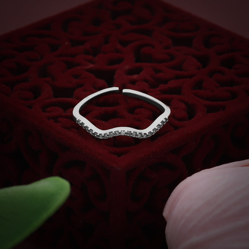 Silver Double Band Design Ring