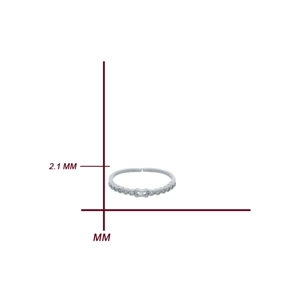 Silver Petal Band Design Ring