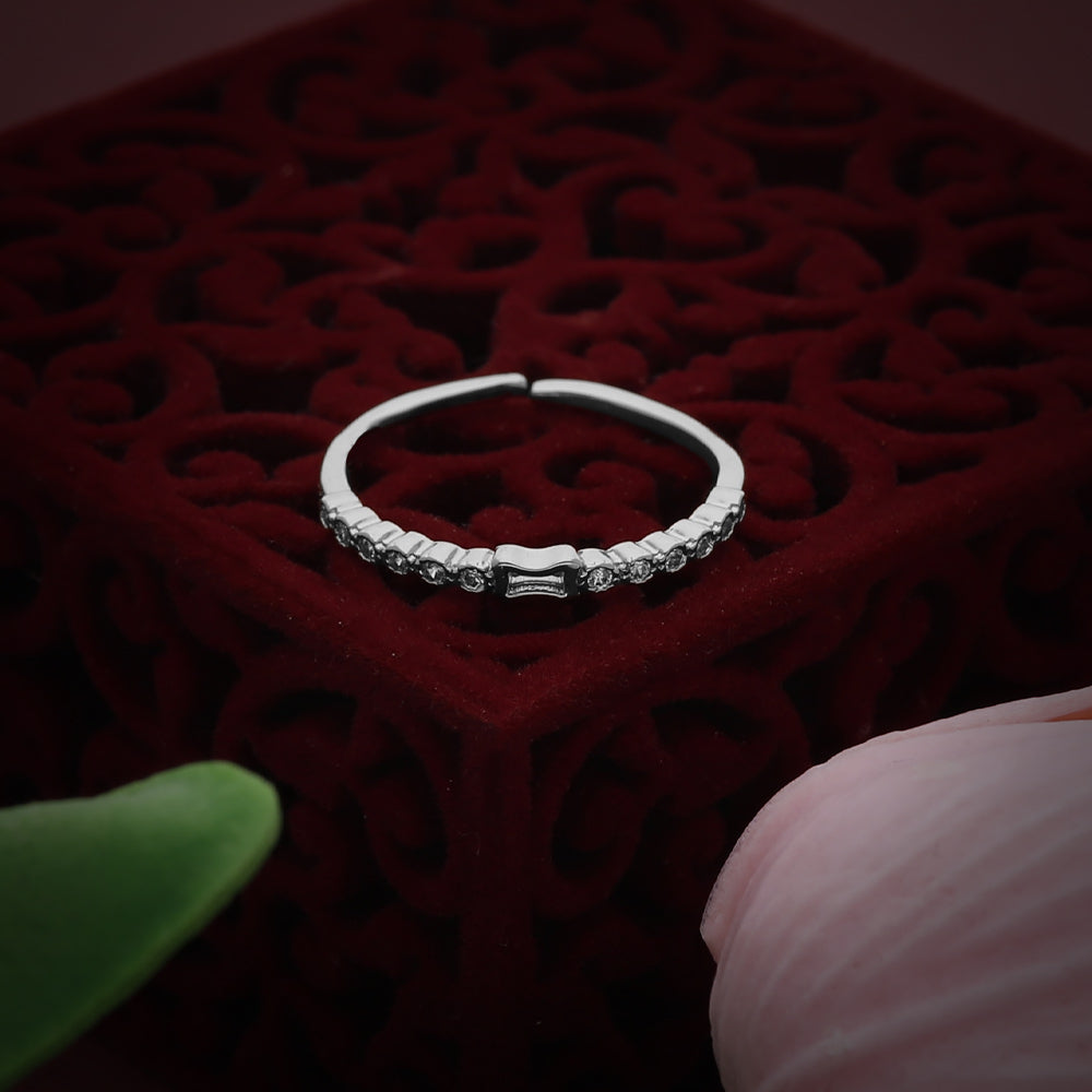Silver Petal Band Design Ring