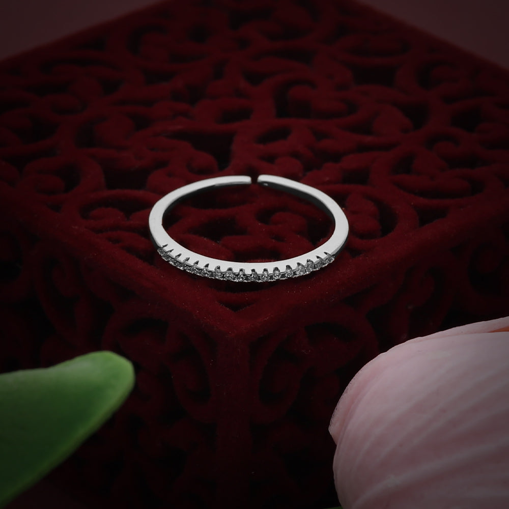 Silver Geometric Detail Design Ring
