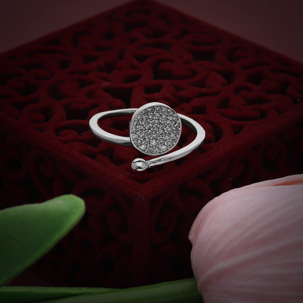 Silver Slim Band Design Ring