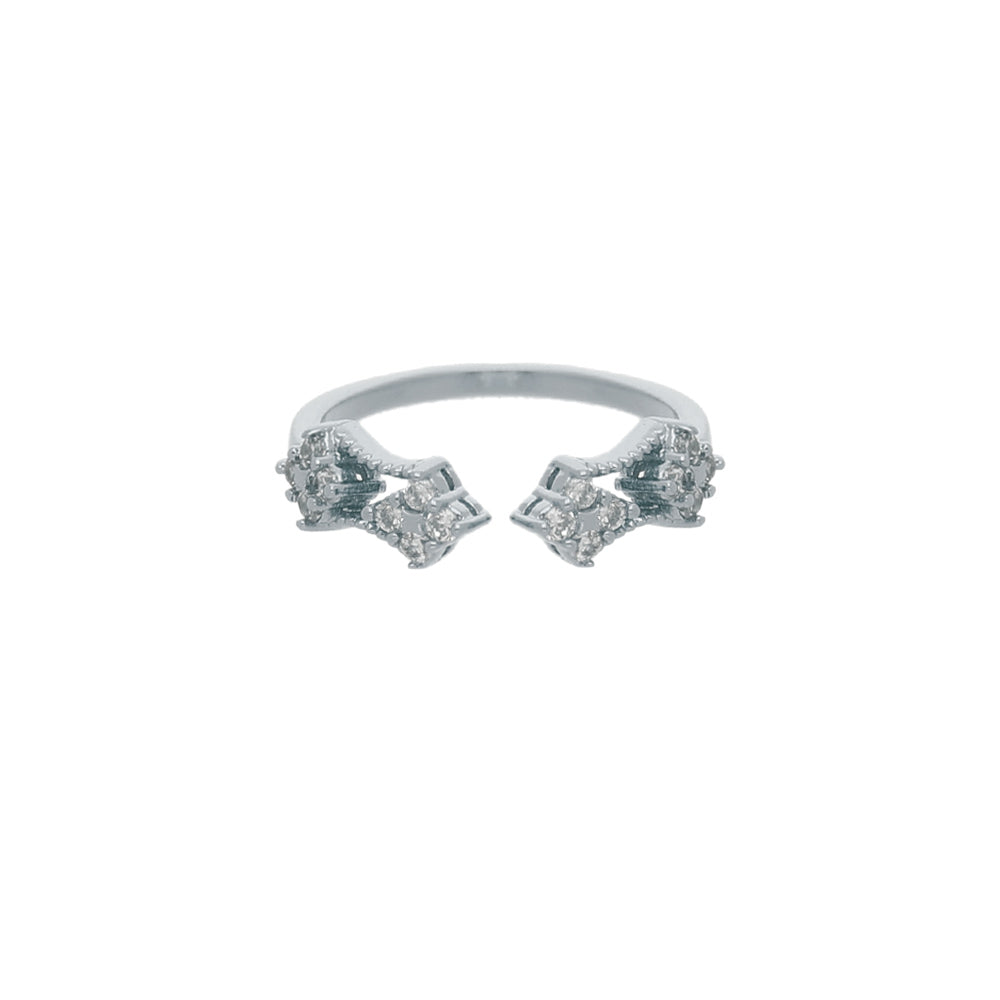 Silver Floral Accent Design Ring
