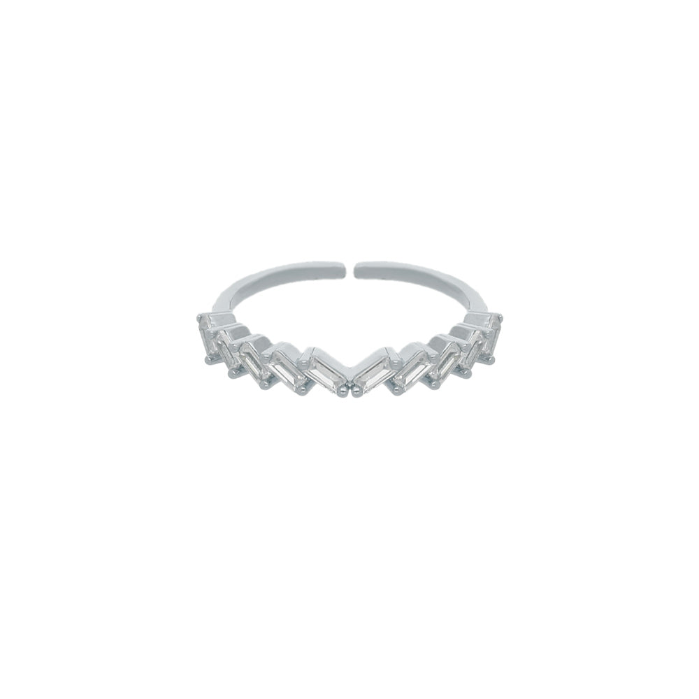 Silver Crystal Cluster Design Ring