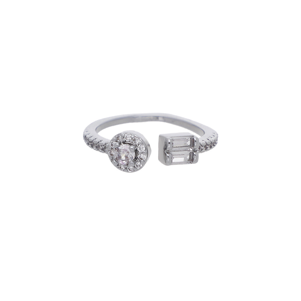 Silver Curve Accent Design Ring