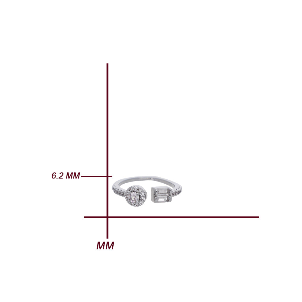 Silver Curve Accent Design Ring