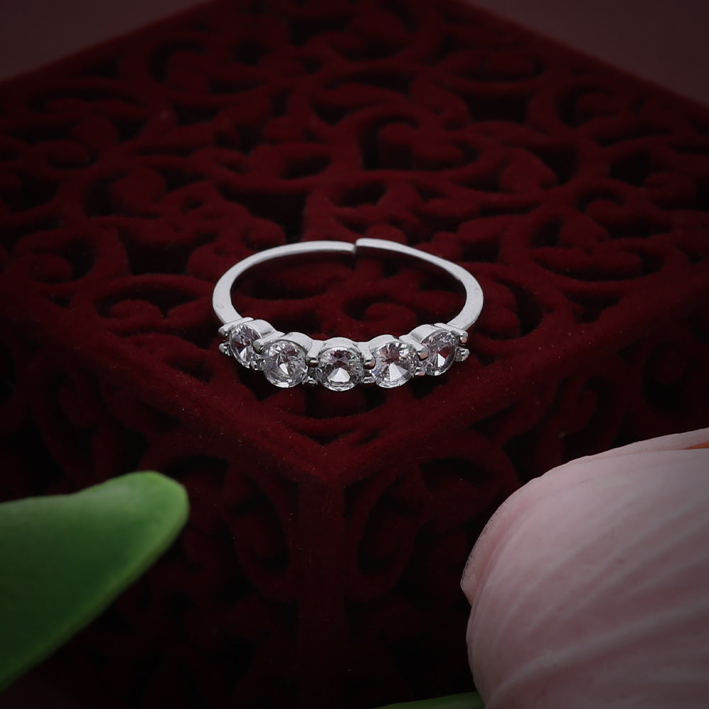 Silver Floral Detail Design Ring