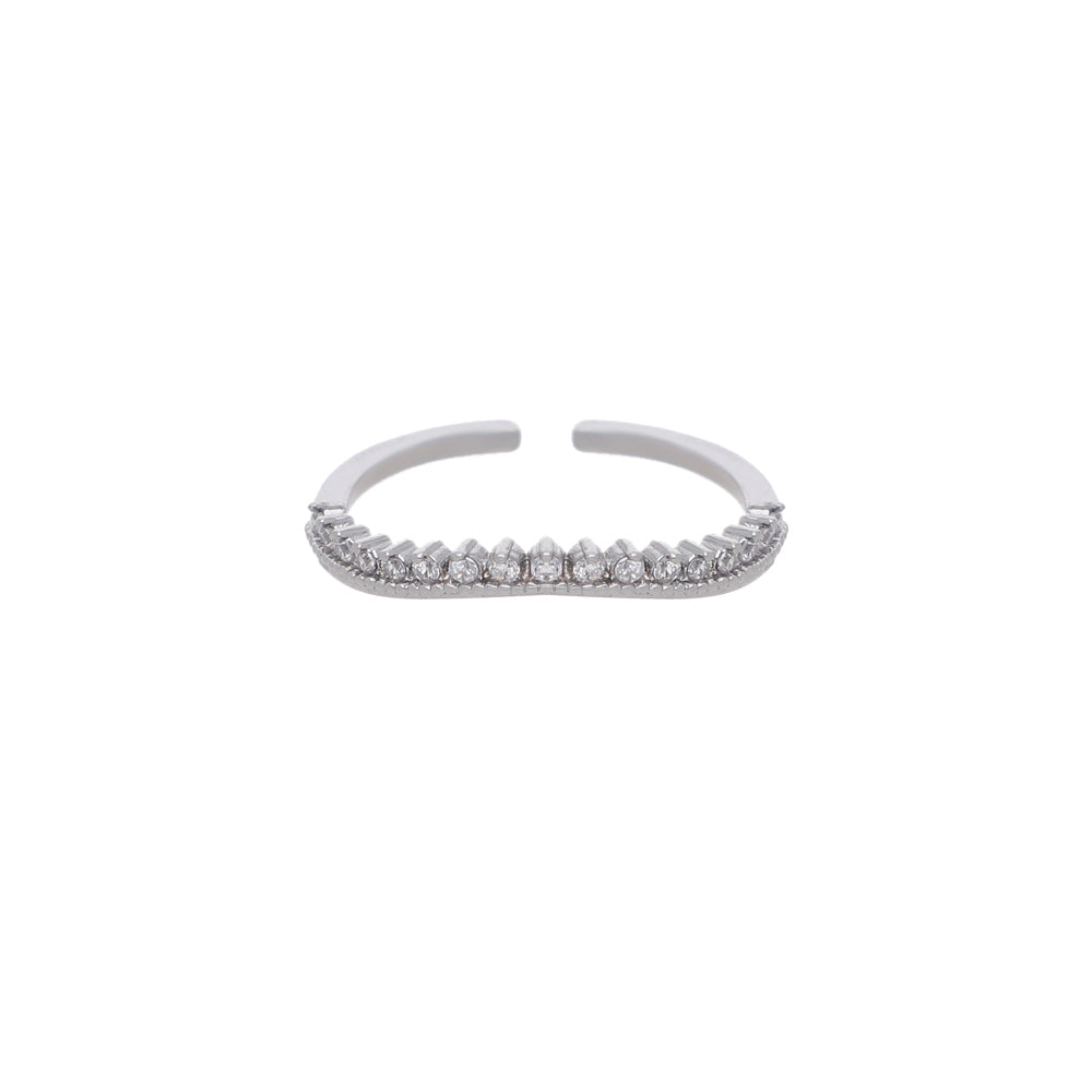 Silver Leaf Band Design Ring