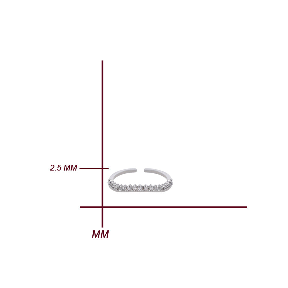 Silver Leaf Band Design Ring
