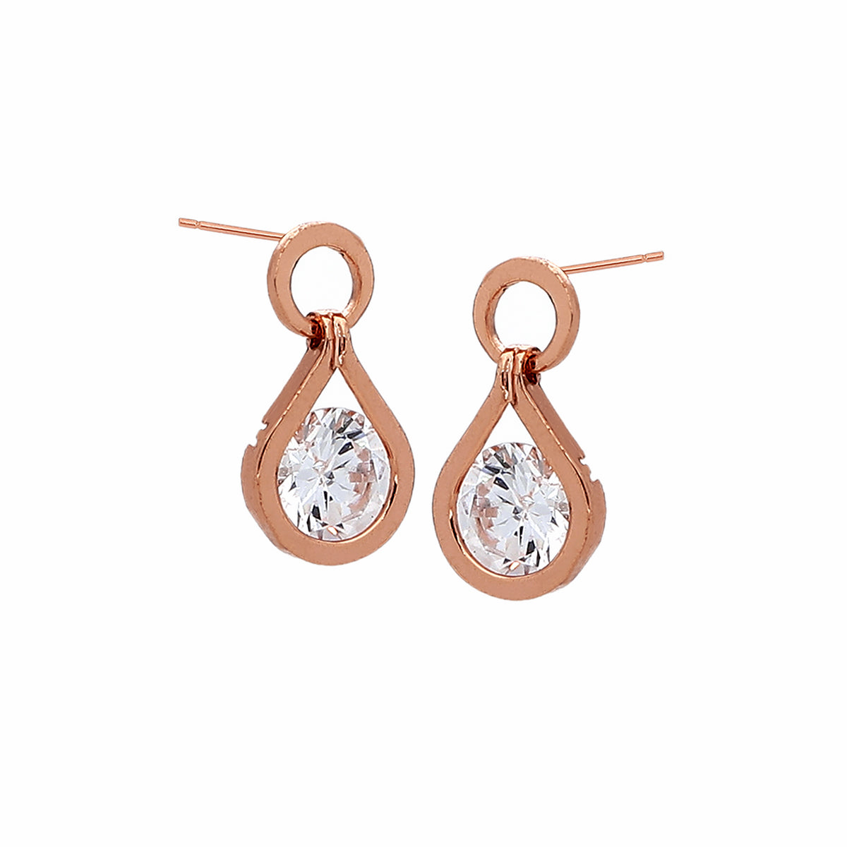 Rose Gold Plated Classic Chic Stud Earrings