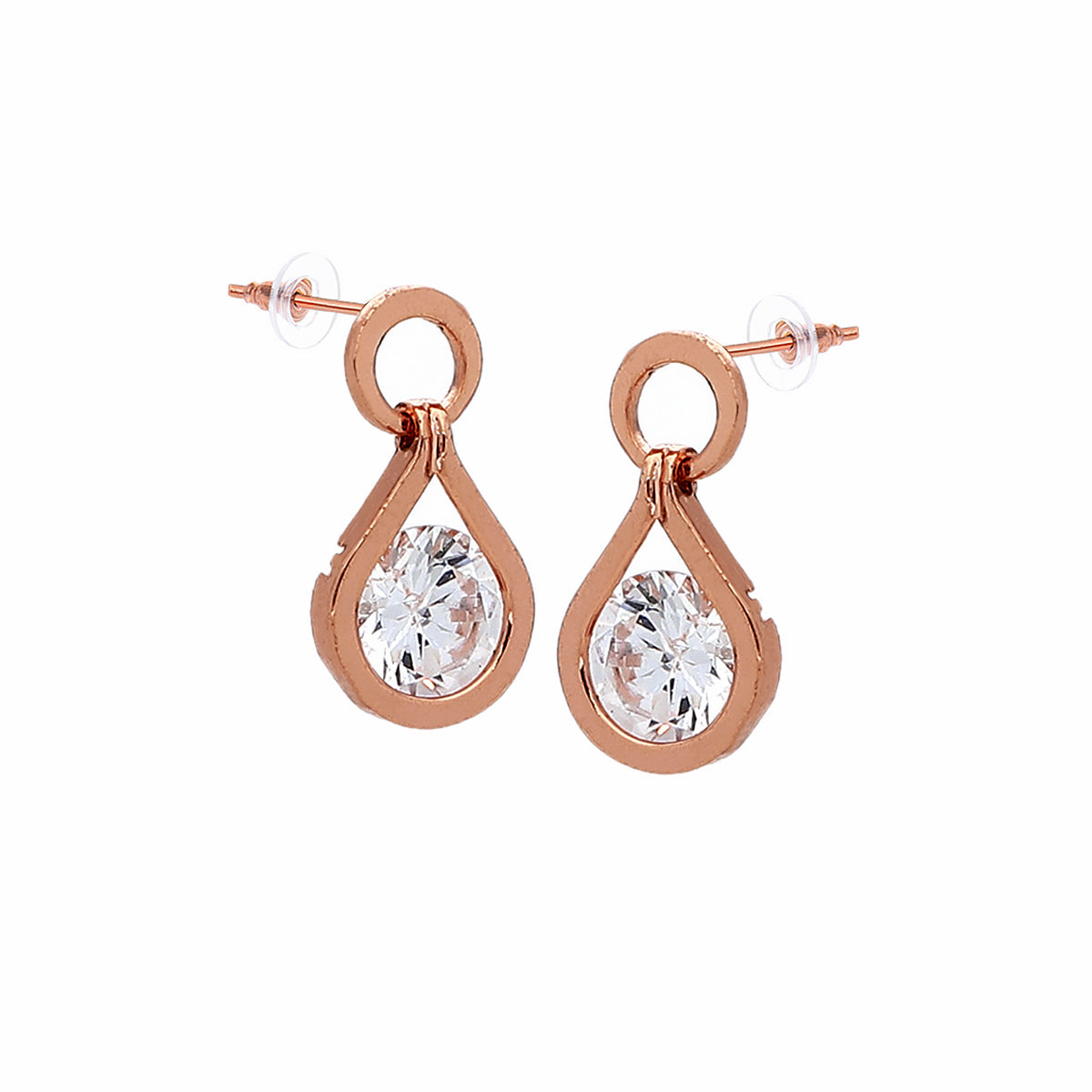 Rose Gold Plated Classic Chic Stud Earrings