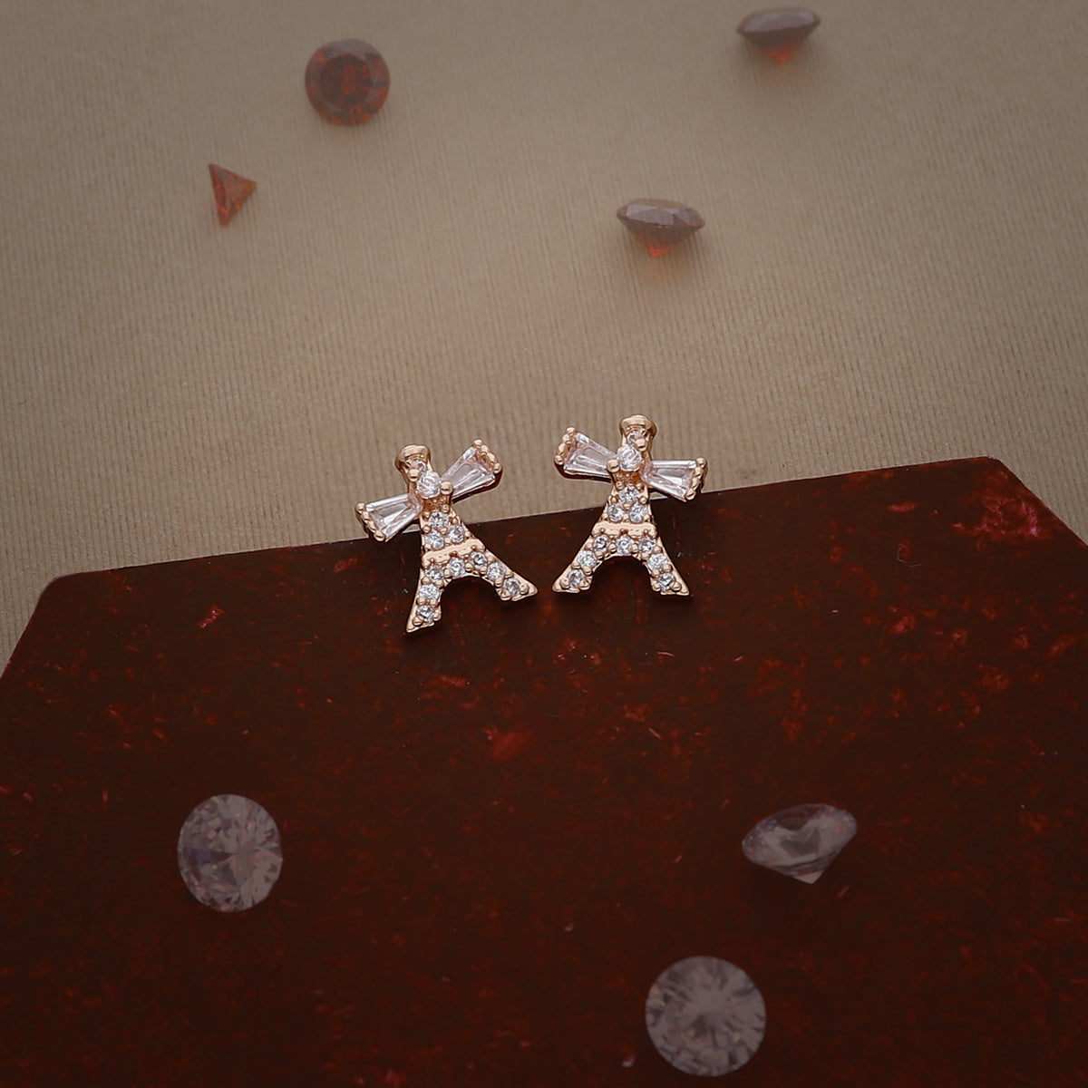 Bow Drop Stud Earring