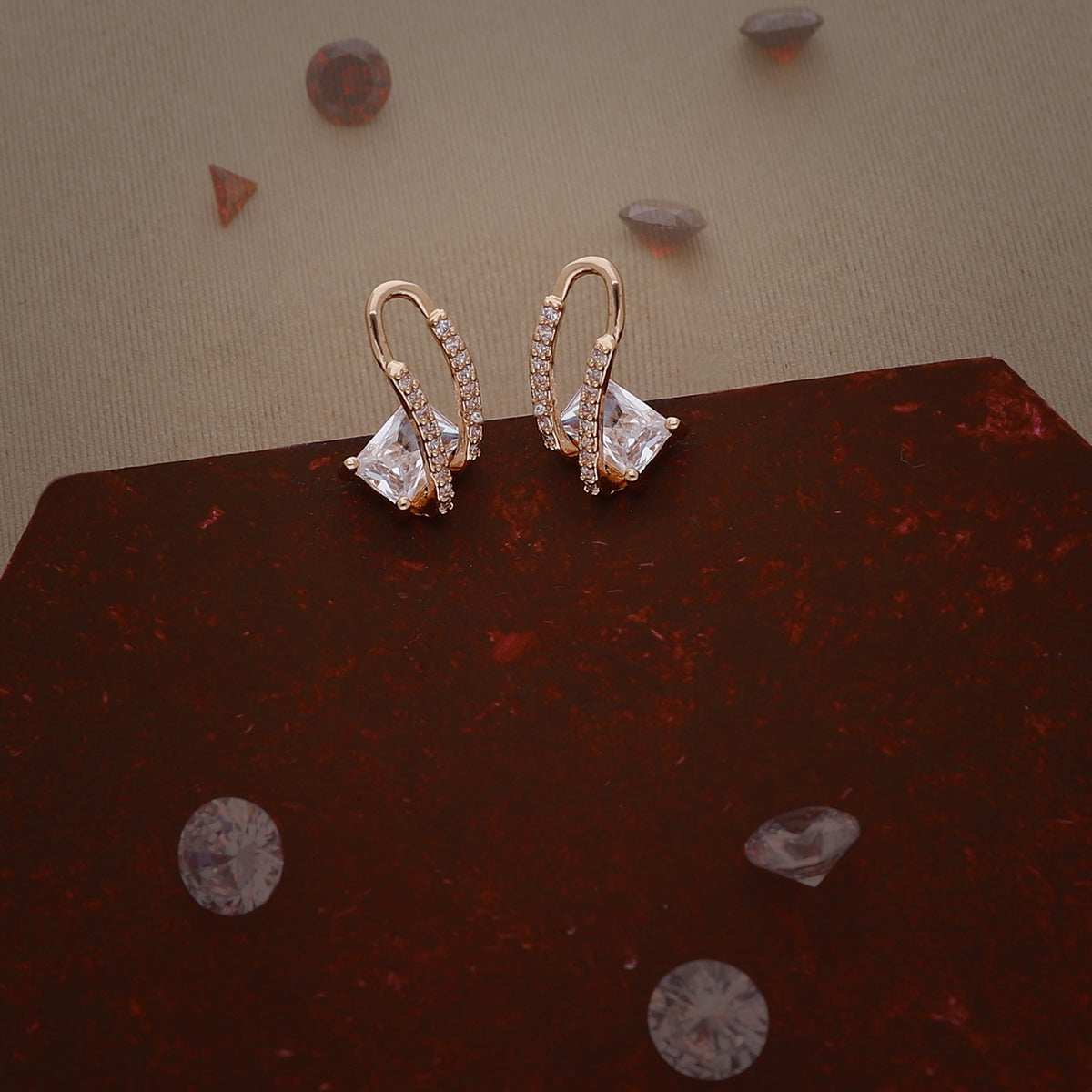 Geometric Crystal Earring