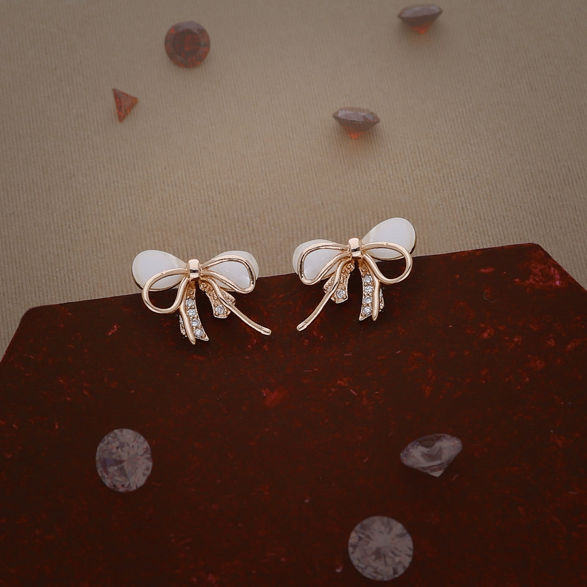 Pearl Bow Stud Earring