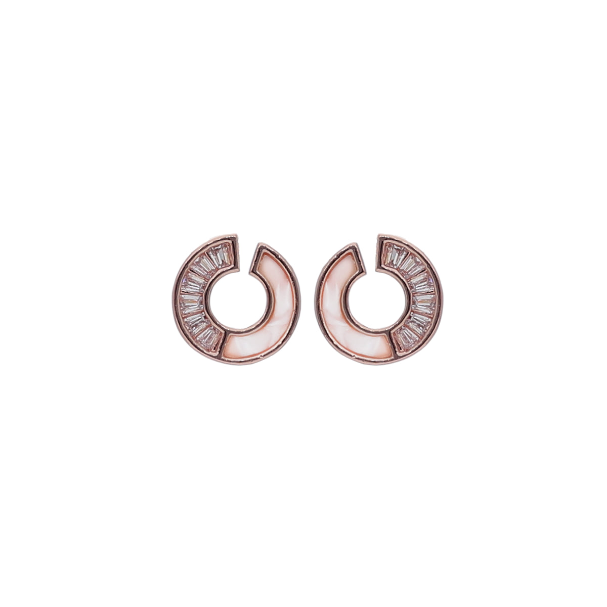 Rose Gold Crystal Hoop Earring