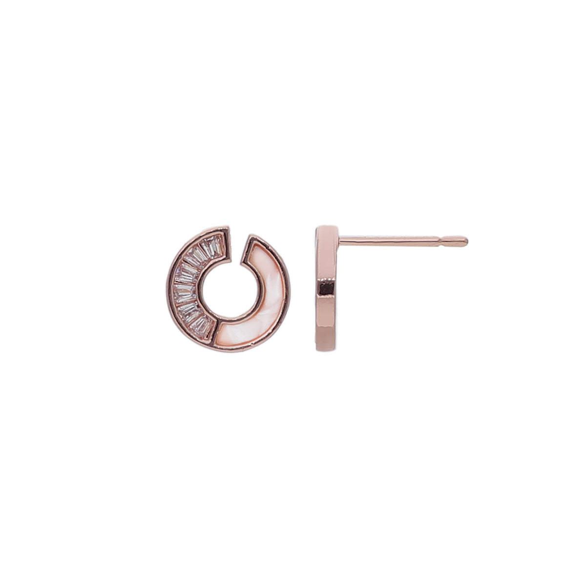Rose Gold Crystal Hoop Earring