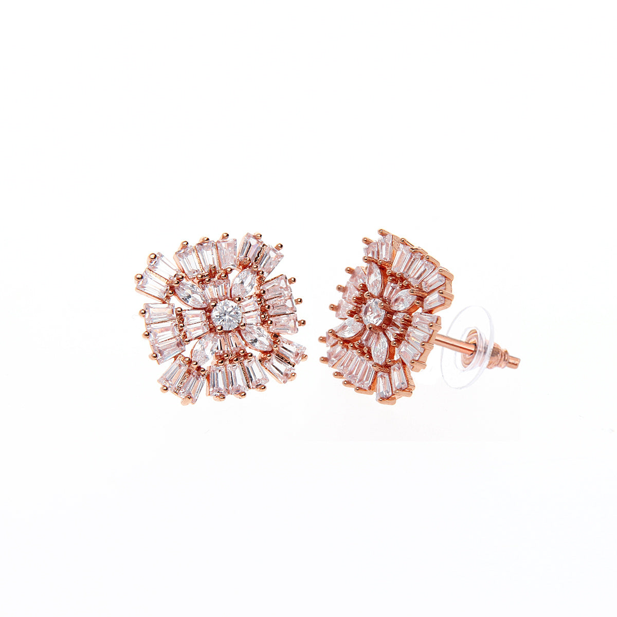 Rose Gold Plated Statement Stud Earrings