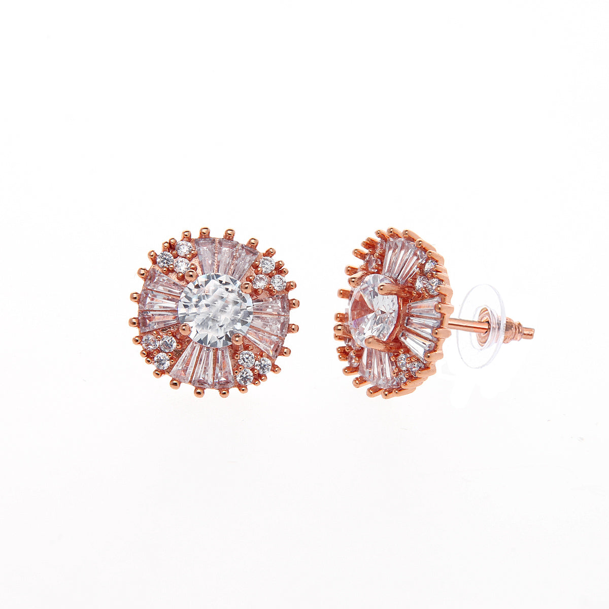 Rose Gold Plated Chic Stud Earrings