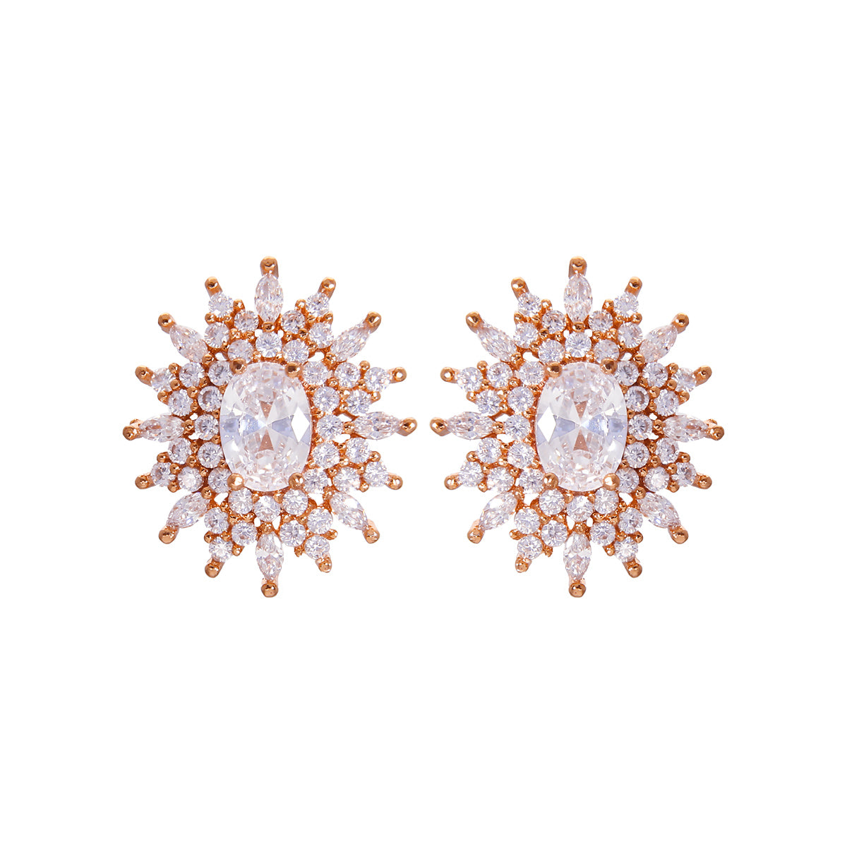 Rose Gold Plated Classic Dainty Stud Earrings