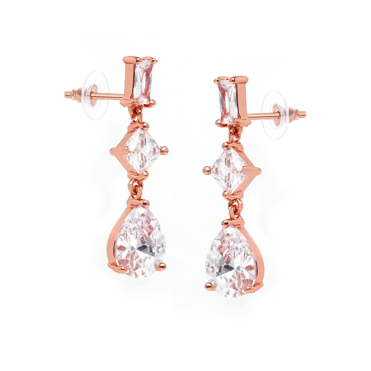 Rose Gold Plated Traditional Stud Earrings