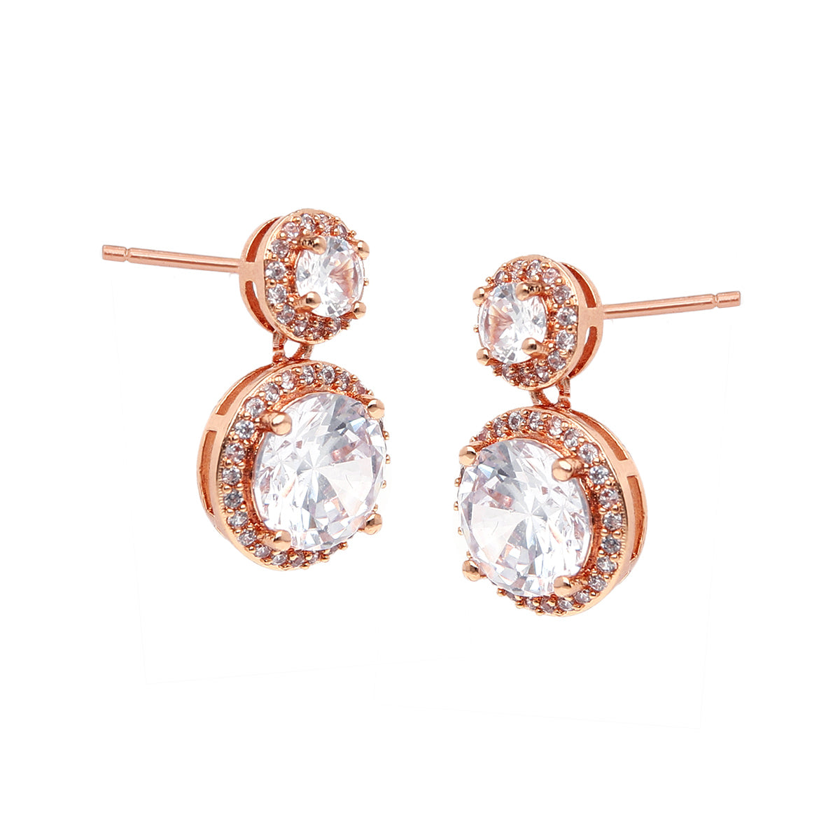 Rose Gold Plated Modern Stud Earrings