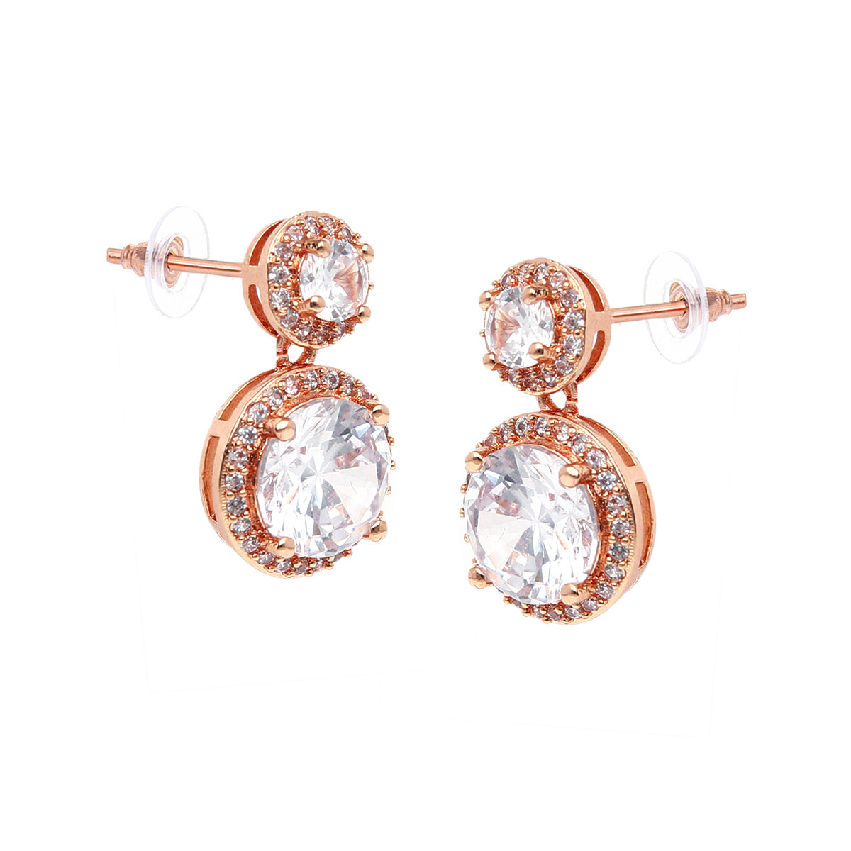 Rose Gold Plated Modern Stud Earrings