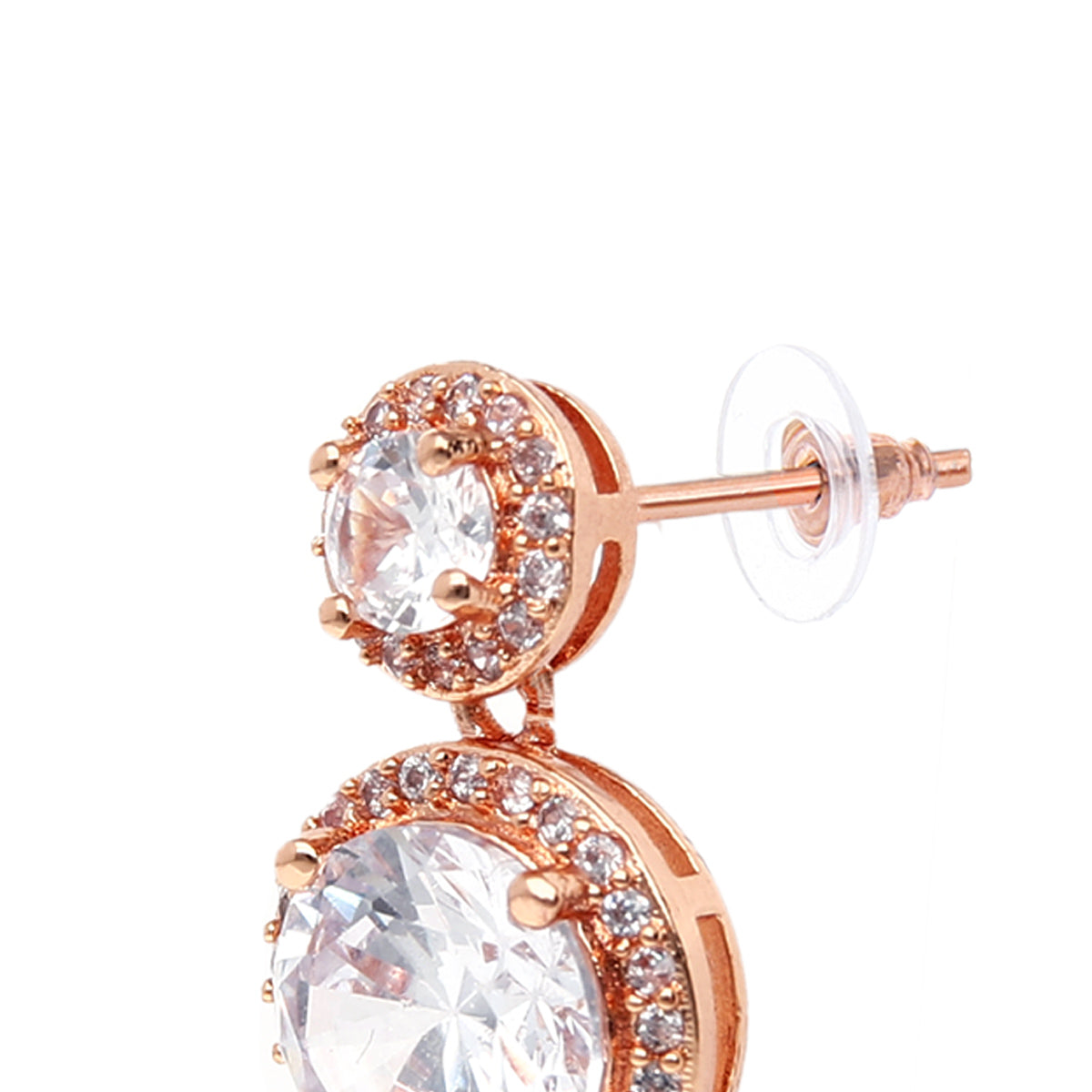Rose Gold Plated Modern Stud Earrings