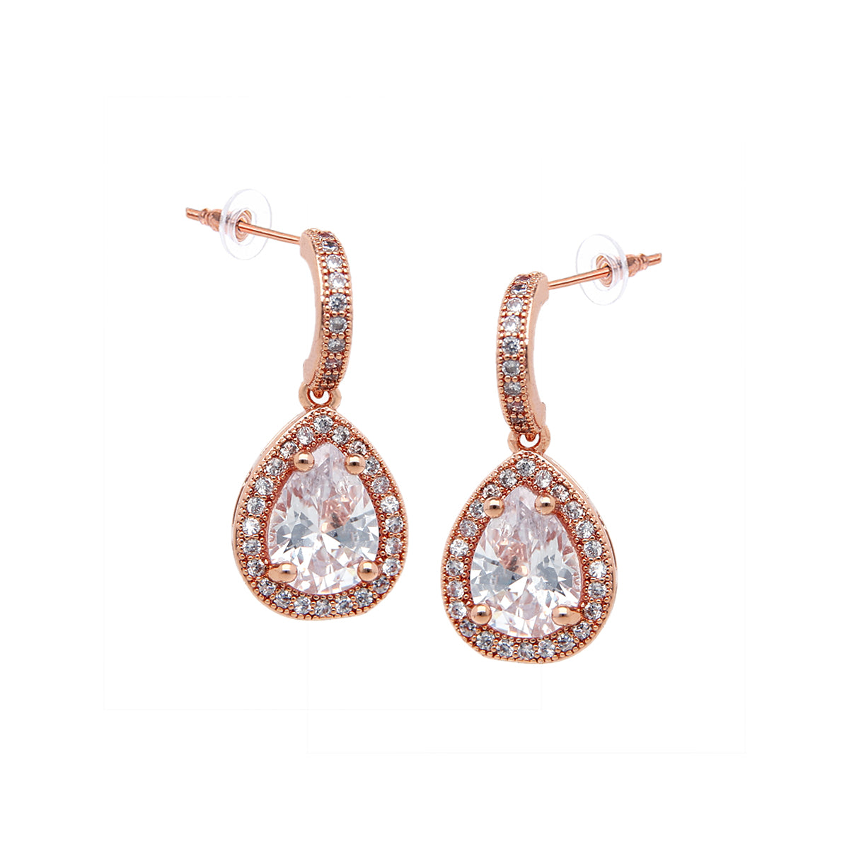 Rose Gold Plated Classic Traditional Stud Earrings