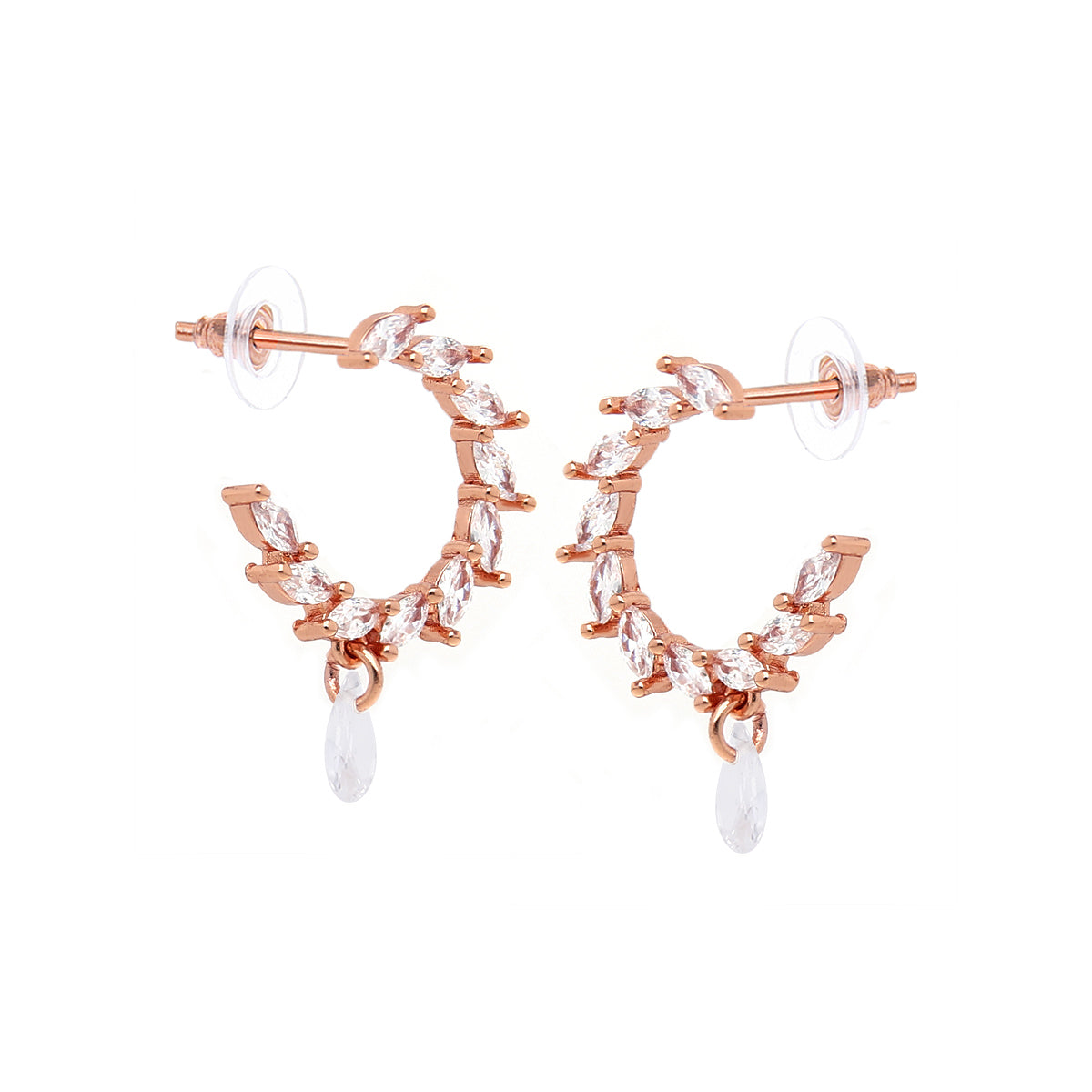 Rose Gold Plated Graceful Stud Earrings