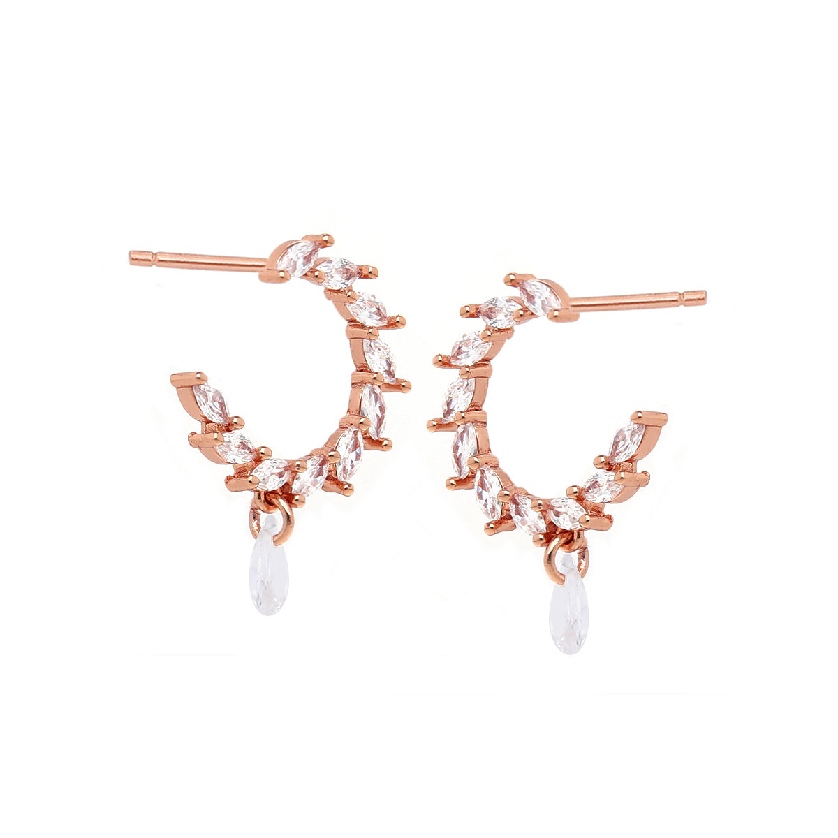 Rose Gold Plated Graceful Stud Earrings